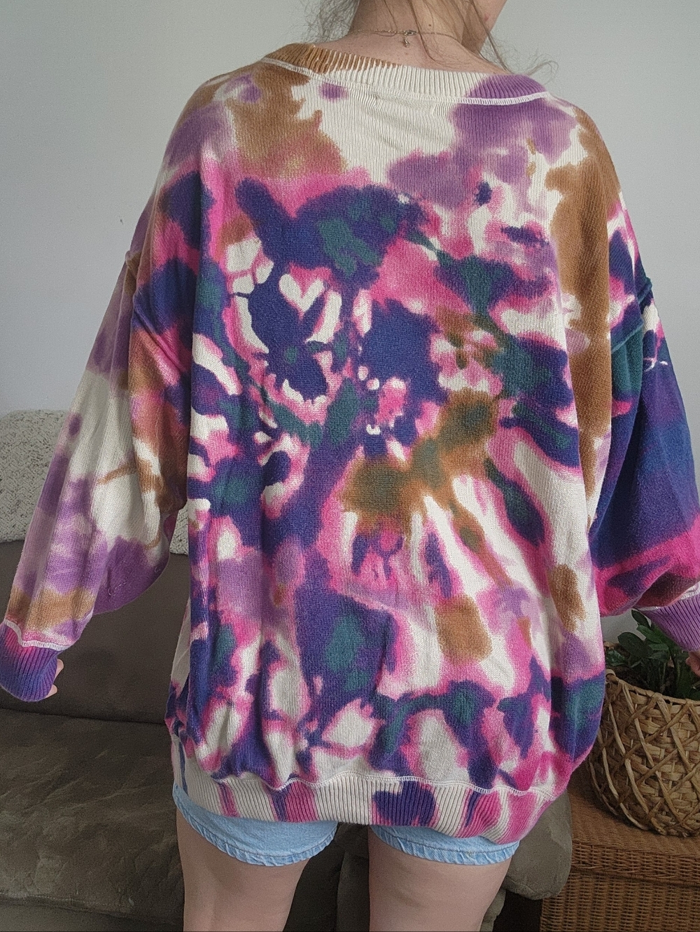 Natural Life Taylor Oversized Tie-Dye Cotton Sweater Size Large/XL - Picture 4 of 5